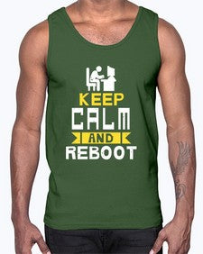 Keep Calm and reboot 27#- computer- Cotton Tank