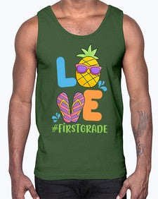 LOVE first Grade Summer Pineapple 515#- first grade- Cotton Tank