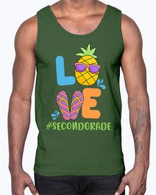 LOVE second Grade Summer Pineapple 526#- second grade- Cotton Tank