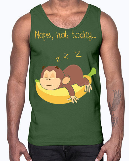 Lazy Monkey Nope Not Today 9#- monkey- Cotton Tank