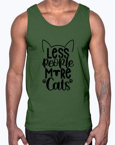 Less People More Cats Style 97#- cats- Cotton Tank