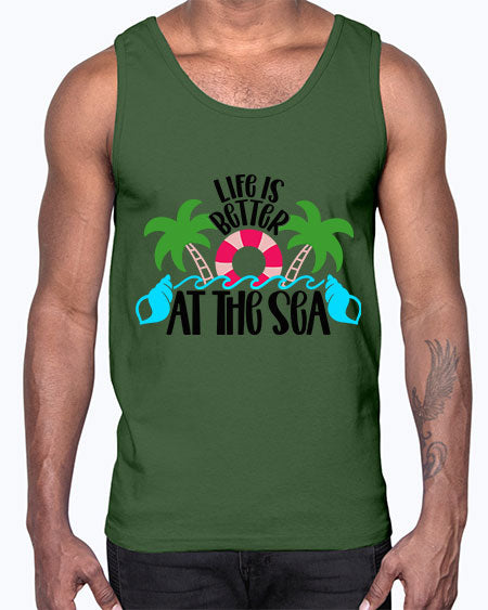 Life Is Better At The Sea Style 32#- summer- Cotton Tank