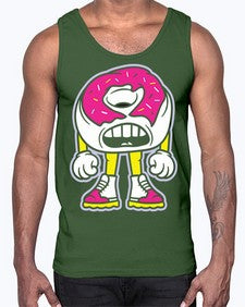 Living donut 159#- cartoon food- Cotton Tank