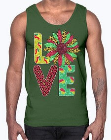 Love Juneteenth Day Fist Sunflower Png 7#- black juneteenth- Cotton Tank