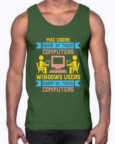 Mac users swear by their computers 25#- computer- Cotton Tank