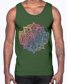 Mandala Beauty Rainbow Glitter 756#- mandala- Cotton Tank