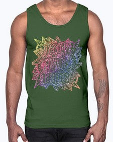 Mandala Teach Love Inspire Rainbow Glitter 762#- mandala- Cotton Tank