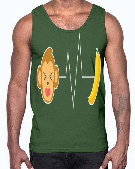 Monkey Heartbeat Banana 13#- monkey- Cotton Tank
