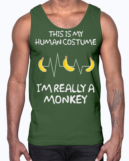 Monkey Human Costume Banana 15#- monkey- Cotton Tank