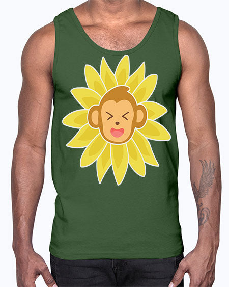 Monkey Sunflower 17#- monkey- Cotton Tank