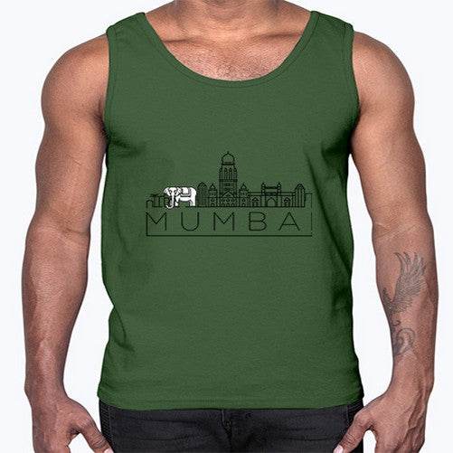 Mumbai Minimal Skyline copy 1380#- cities- Cotton Tank