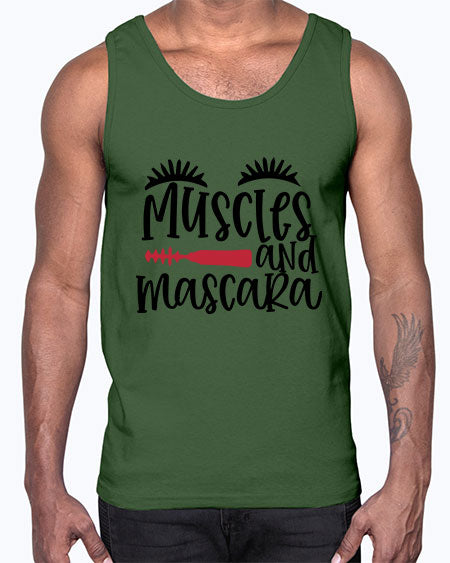 Muscles and mascara design Style 221#-makeup Cotton Tank