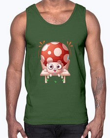 Mushroom 189#- cartoon food- Cotton Tank