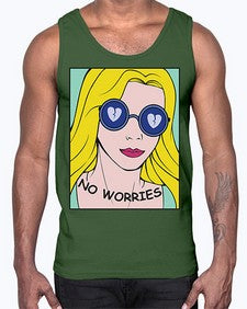No Worries 956#- art pop art- Cotton Tank