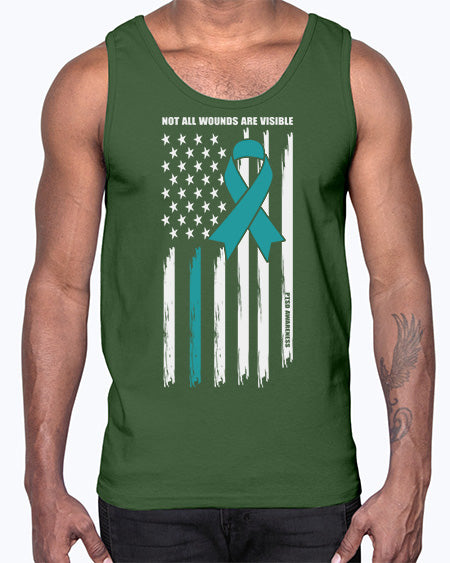 Not All Wounds Are Visible 14#- PTSD- Cotton Tank