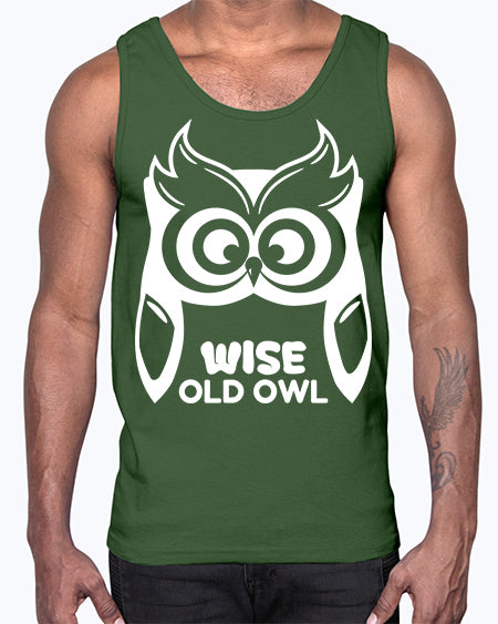 Owl Lover Wise Old Owl A TurtleRabbit 13#- owl- Cotton Tank