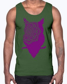 OwlMandalaUpdated 976#- mandala- Cotton Tank