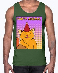 Party Animal 978#- art pop art- Cotton Tank