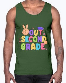 Peace Out second Grade Peace 643#- second grade- Cotton Tank