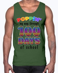 Poppin My Way Through one hundred 649#- one hundred days- Cotton Tank