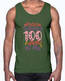 Preschool Grade survived one hundred days of me 684#- one hundred days- Cotton Tank