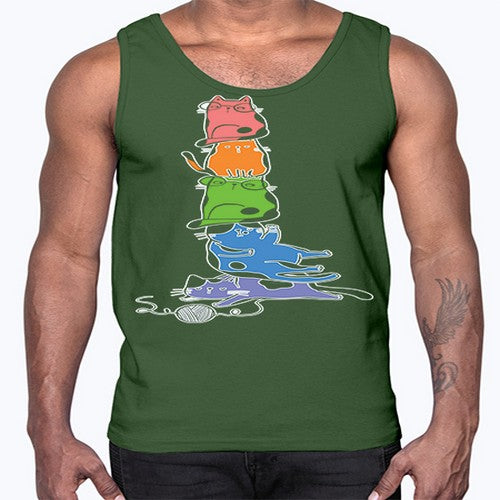 Pride Kawaii Cats Pile Cute Anime 277#- anime- Cotton Tank