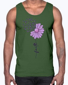 Purple Daisy Faith AlzheimerS Awareness 209#- alzheimers- Cotton Tank