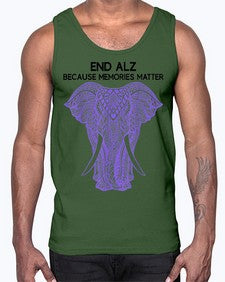 Purple Elephant Alzheimer Awareness 212#- alzheimers- Cotton Tank