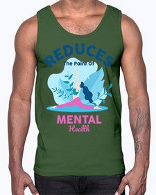Reduces the Paint of Mental Health 495#- yoga- Cotton Tank