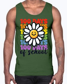 Retro Flower one hundred Days Of 752#- one hundred days- Cotton Tank