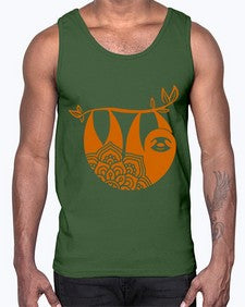 SlothMandala 1076#- mandala- Cotton Tank