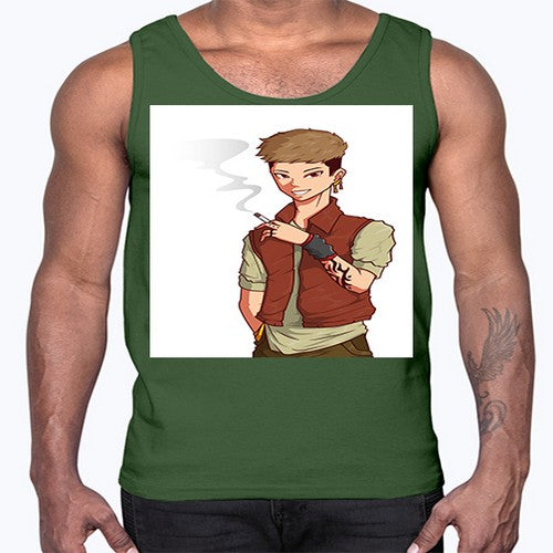 Smoker street boy 61#- anime- Cotton Tank