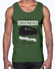 Social conservatives say who drives the bus 5#- bus- Cotton Tank