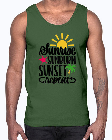 Sunrise Sunburn Sunset Repeat Style 16#- summer- Cotton Tank