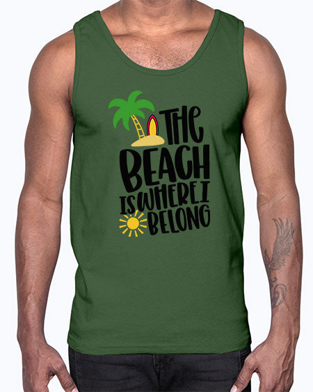 The Beach Is Where I Belong Style 11#- summer- Cotton Tank
