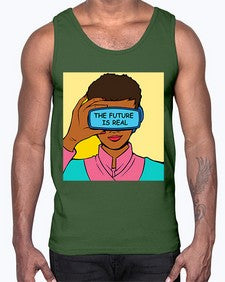 The Future is Real 1151#- art pop art- Cotton Tank