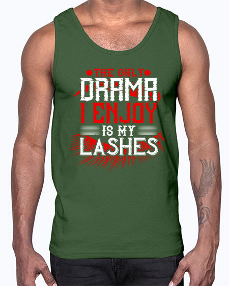 The only drama I enjoy is my lashes Style 182#-makeup Cotton Tank