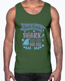 Third grade shark doo doo doo doo 973#- third grade- Cotton Tank