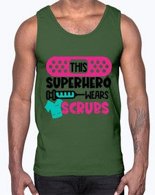 This Superhero Wears Scrubs Style Style 1565#- nurse- Cotton Tank