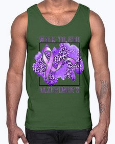 Walk o End AlzheimerS Purple Ribbon 220#- alzheimers- Cotton Tank