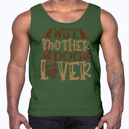 Wife Mother Dog Lover Style 58#- dogs- Cotton Tank