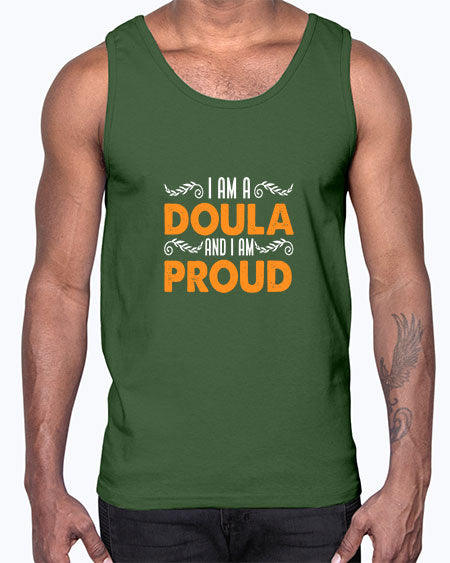 WomensIamadoulaandIamproudgiftforfunnymidwifedoula1652#- doubla- Cotton Tank