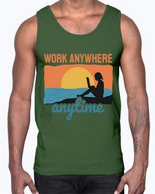 Work Anywhere Anytime 2#- internet- Cotton Tank