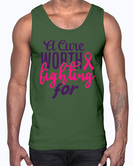 a cure worth fighting for Style 17#- breast cancer- Cotton Tank