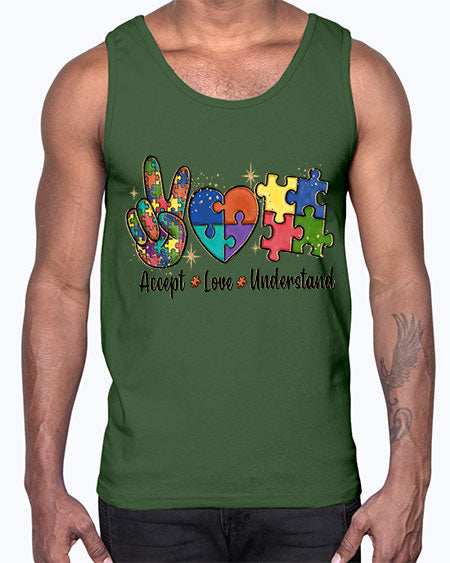 accept love understand 2#- autism- Cotton Tank