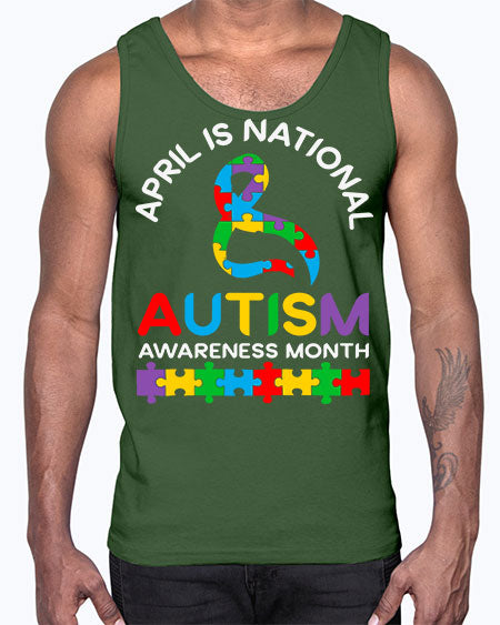 april is national autism awareness 3#- autism- Cotton Tank