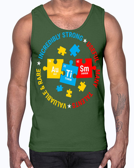 autism elements periodic table awareness 19#- autism- Cotton Tank