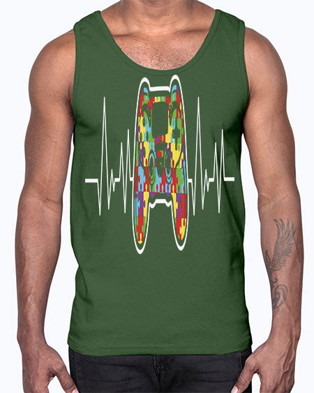 autism gamer heartbeat 27#- autism- Cotton Tank