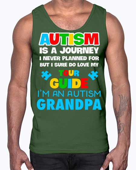 autism grandpa autism is a 43#- autism- Cotton Tank
