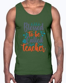 blessed to be called teacherr 635#- teacher- Cotton Tank
